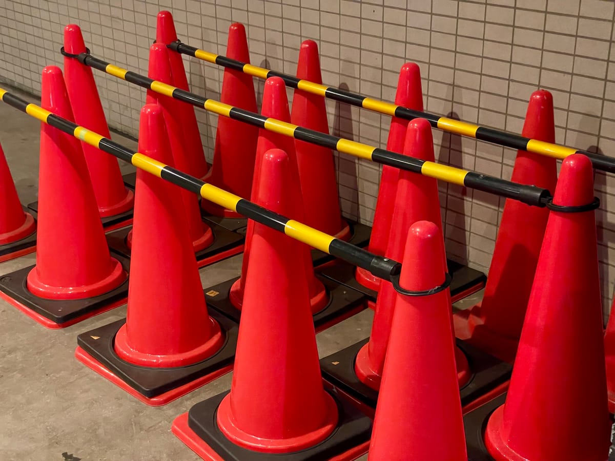 Red cones in Tokyo